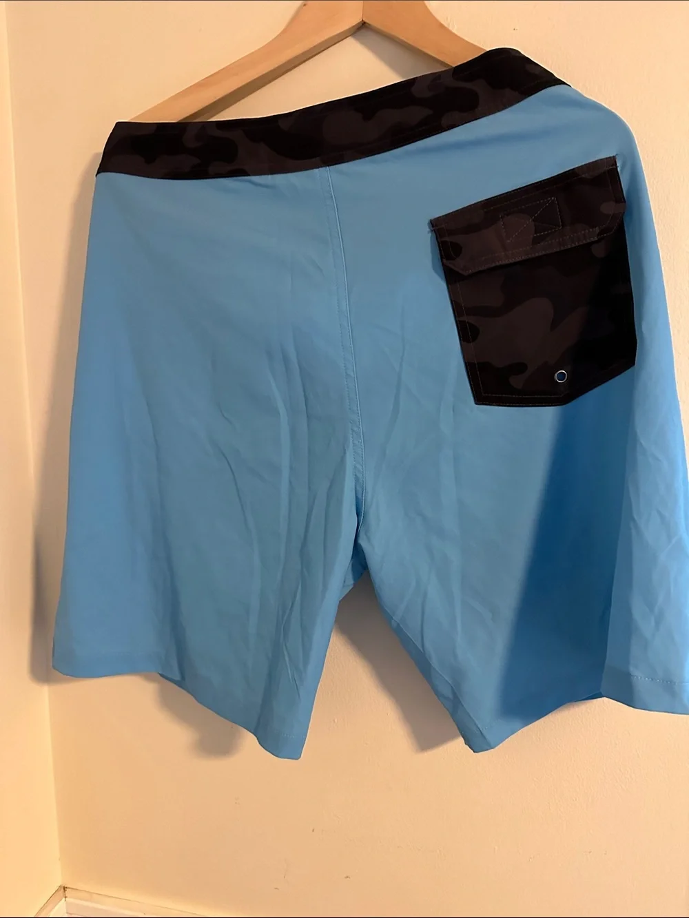 DRIFTWOOD Light Blue Swim Board Shorts with Black Waistband